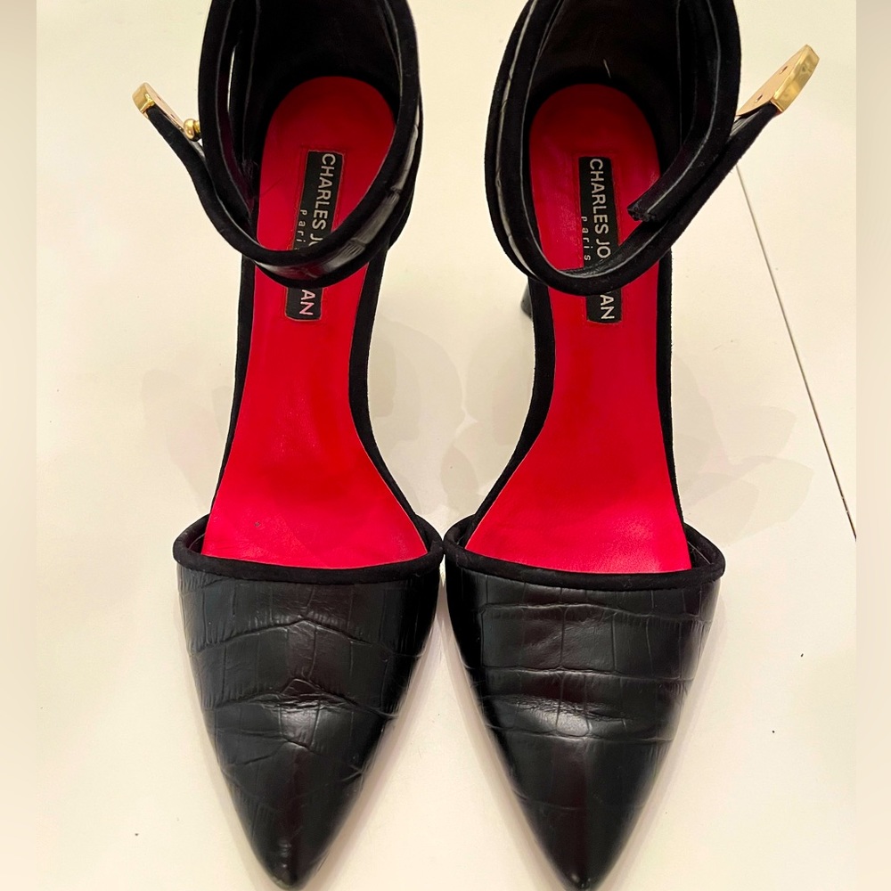 Charles Jourdan Black and Red Heels